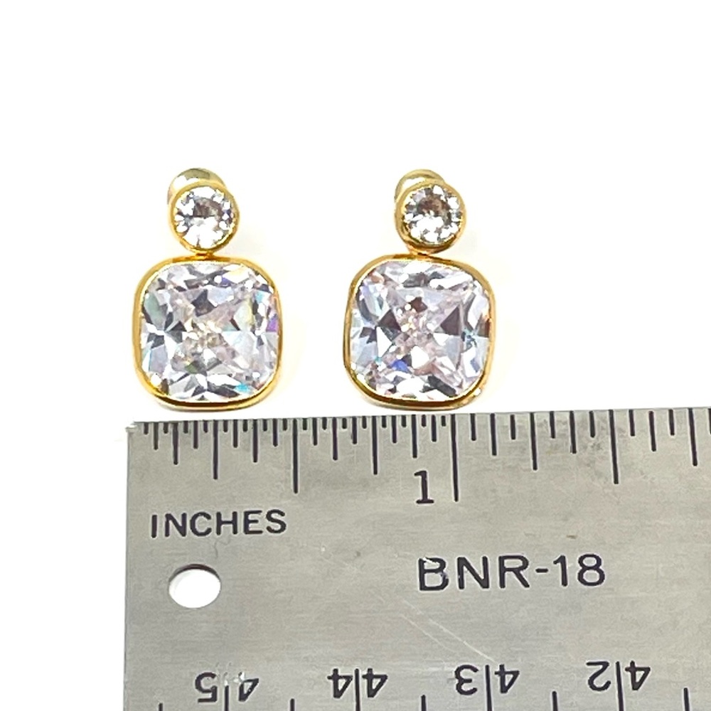 New Anthropologie Aurelie Oversized Post Earrings Gold - Picture 5 of 6